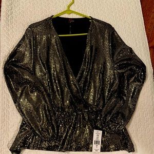 John meyer peplum top, size :XL. Color: bronze.